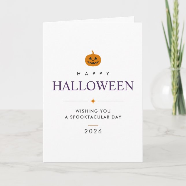 Personalized Halloween Folded Greeting Card (Front)