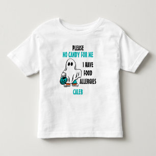 Personalized Halloween Food Allergy Alert Ghost Toddler T-shirt