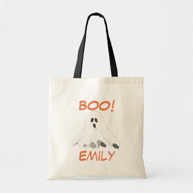 Personalized Halloween Ghost Tote Bag (Front)
