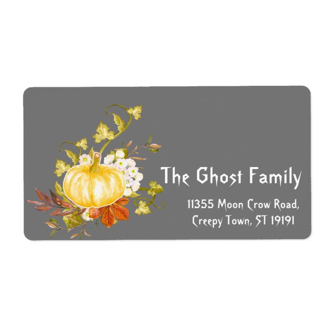 Personalized Halloween Ghosts Pumpkin Label (Front)