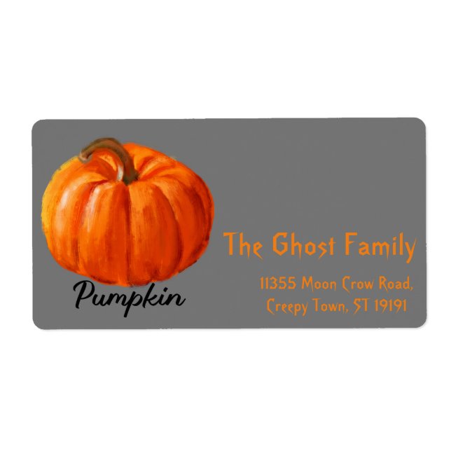 Personalized Halloween Ghosts Pumpkin Label (Front)