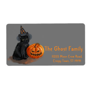 Personalized Halloween Ghosts Pumpkin Label