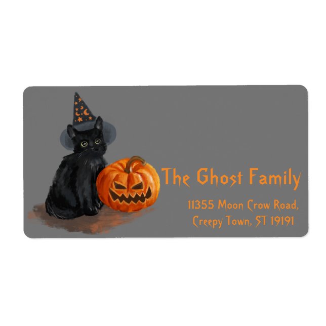Personalized Halloween Ghosts Pumpkin Label (Front)