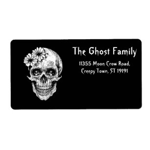 Personalized Halloween Ghosts Skull Floral
