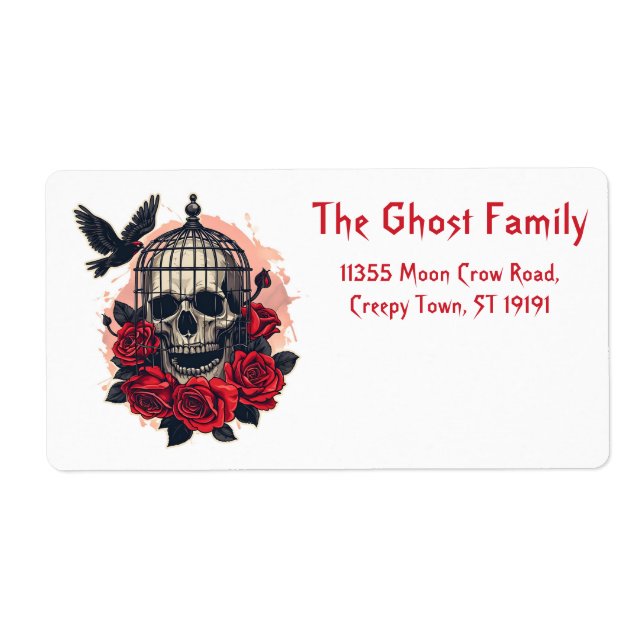 Personalized Halloween Ghosts Skull Floral (Front)