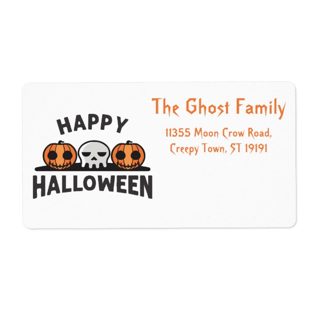 Personalized Halloween Ghosts Skull Floral (Front)