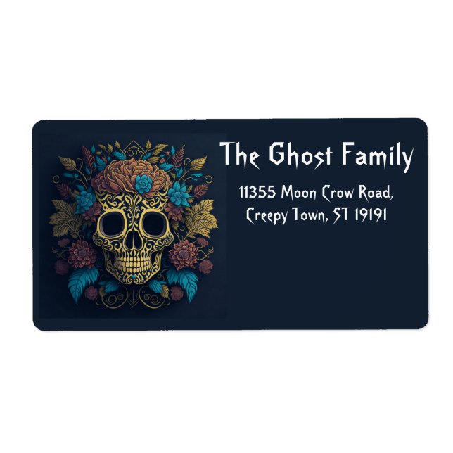 Personalized Halloween Ghosts Skull Floral (Front)