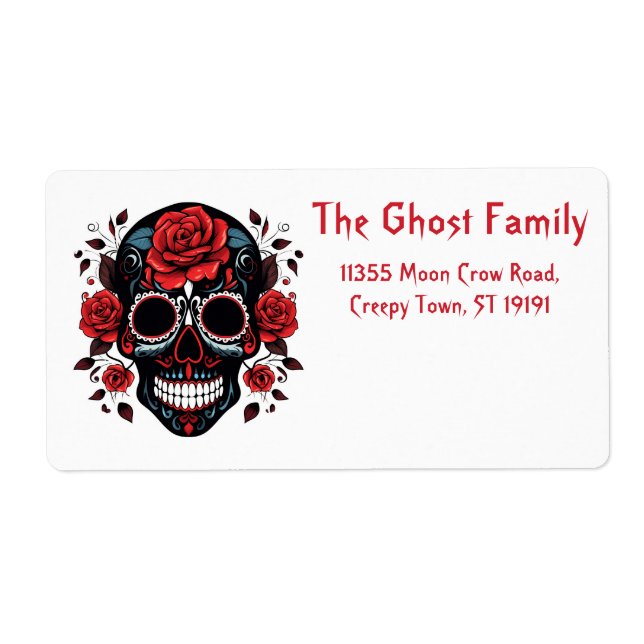 Personalized Halloween Ghosts Skull Floral (Front)