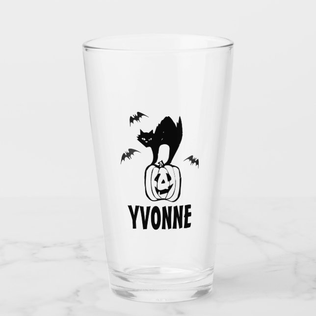 Personalized Halloween Glass Cup (Front)