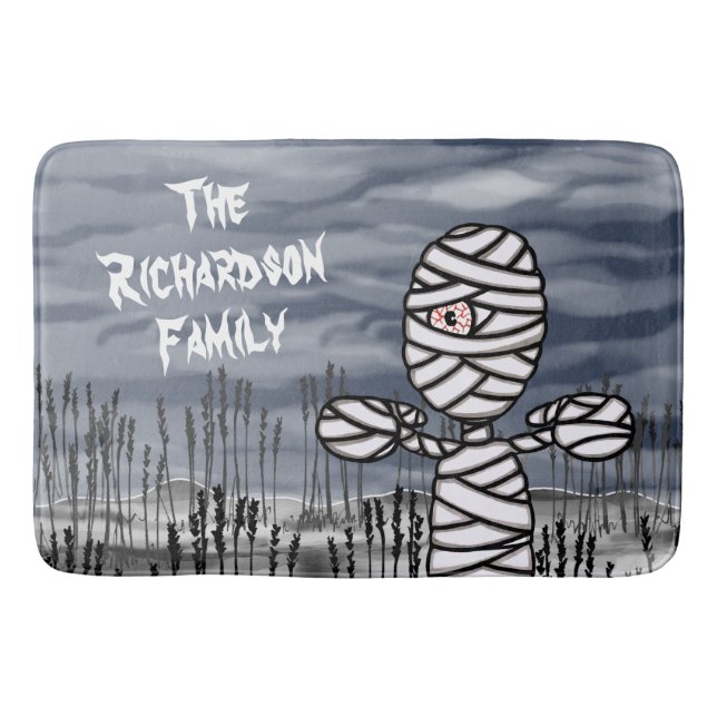 Personalized Halloween Horror Creepy Mommy Bath Mat (Front)