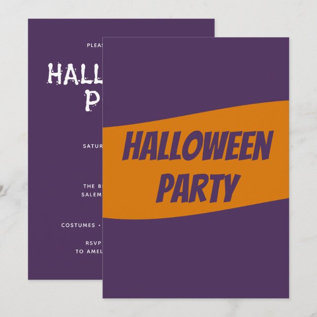 Personalized Halloween Invitation card (Front/Back)