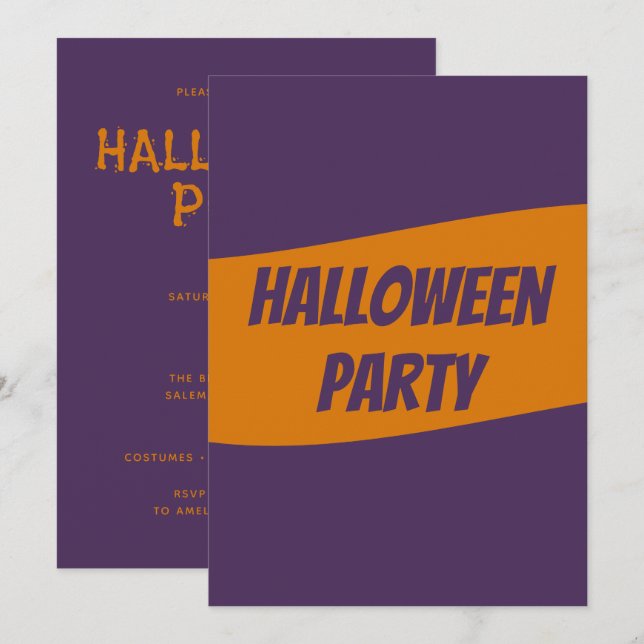 Personalized Halloween Invitation card (Front/Back)