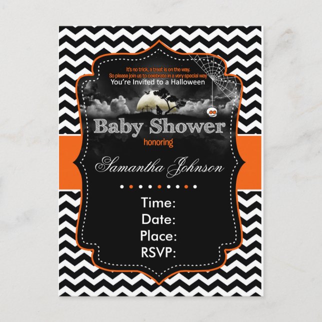 Personalized Halloween Invitation Postcard (Front)