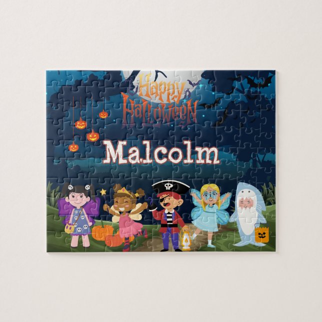 Personalized Halloween Kid Puzzle  (Horizontal)