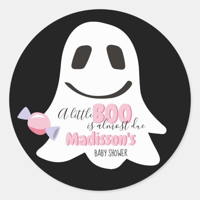 Personalized Halloween Little Boo Sticker (Front)