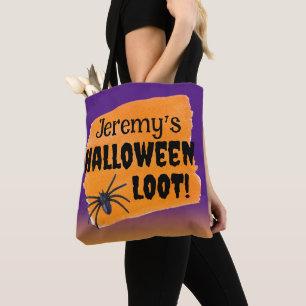 Personalized Halloween Loot Trick-or-Treat Tote Bag