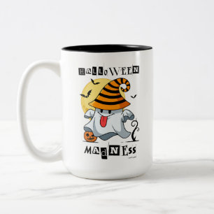 PERSONALIZED HALLOWEEN MADNESS WITH CUTE GHOST  Two-Tone COFFEE MUG