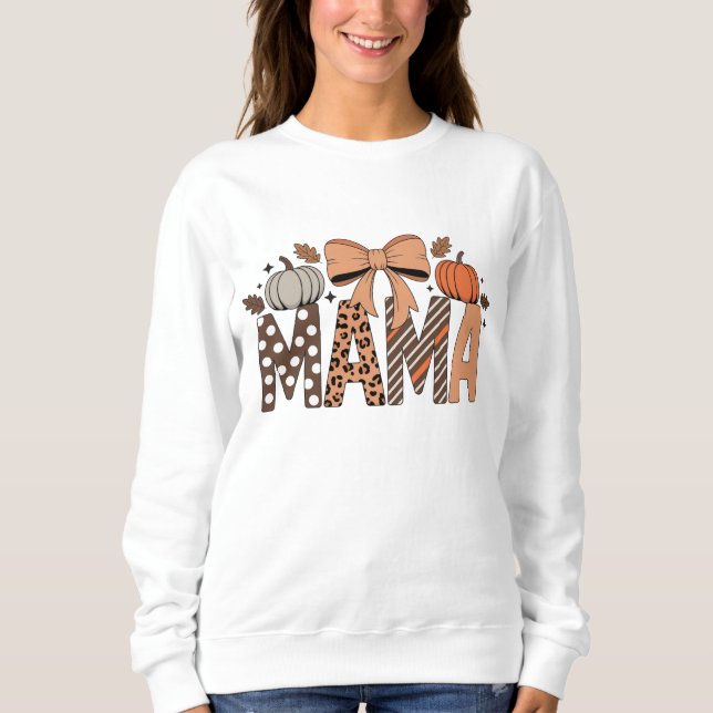 Personalized Halloween Mama – Cute Spooky Sweatshirt (Front)