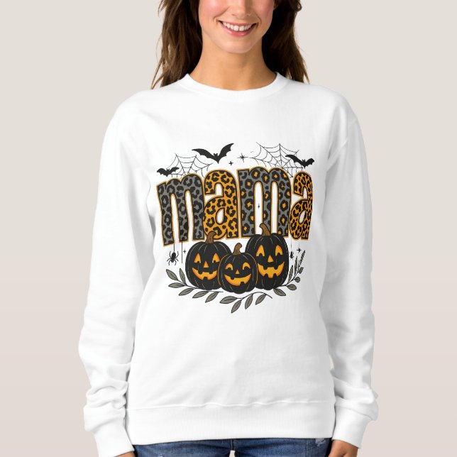 Personalized Halloween Mama – Cute Spooky Sweatshirt (Front)