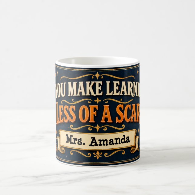 Personalized Halloween Math Teacher Mug Learning (Center)