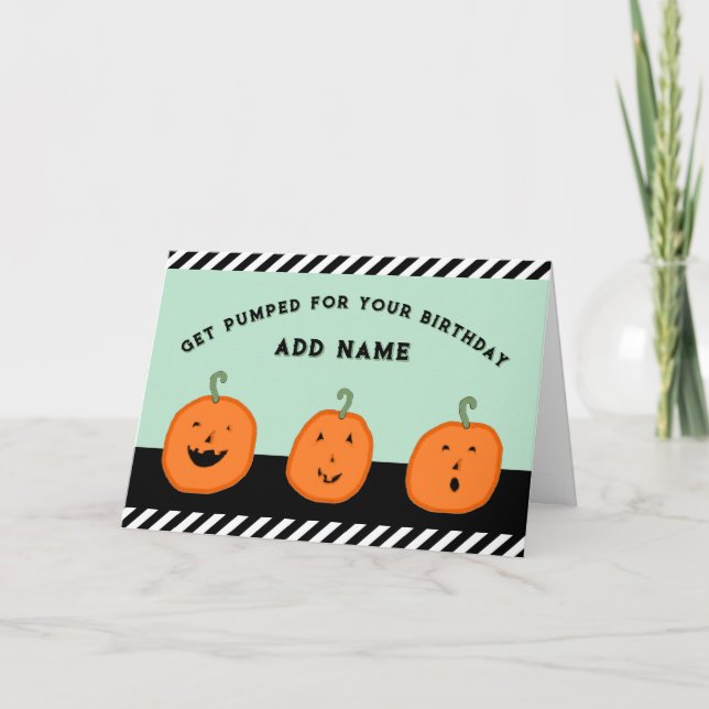 Personalized Halloween October Birthday Card (Front)