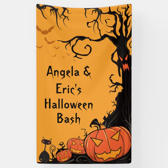 Personalized Halloween Party Banner (Vertical)