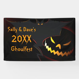 Personalized Halloween Party Banner Bat Lantern