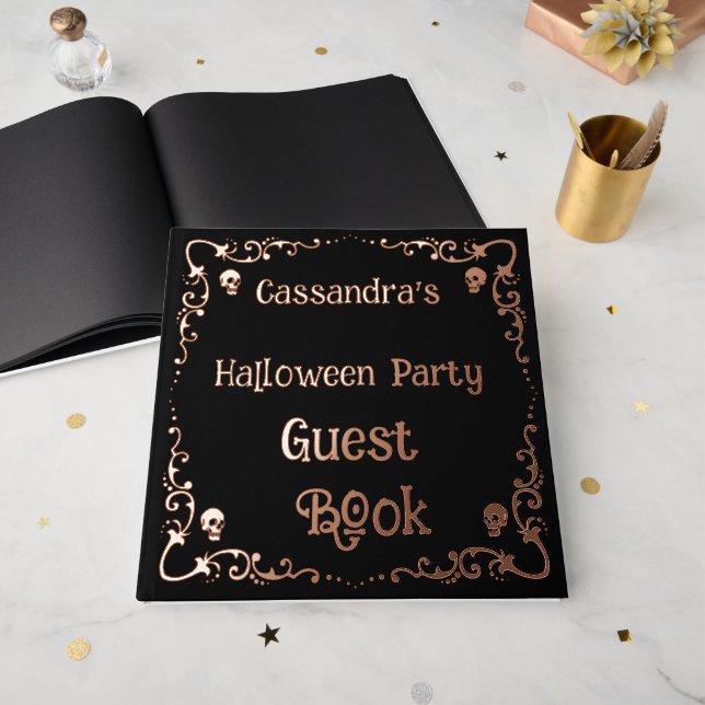 Personalized Halloween Party Guest Book (Front Open)