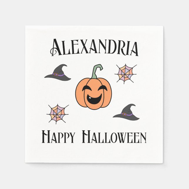 Personalized Halloween Party  Napkin (Front)