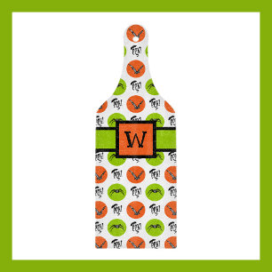 Personalized Halloween Pattern Custom Monogram Cutting Board