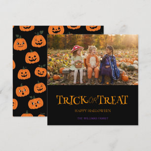 Personalized Halloween Photo Card Trick or Treat