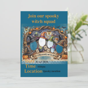 Personalized Halloween Photo Spooky Witch Invitation