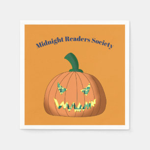 Personalized Halloween Pumpkin Book Club Napkin
