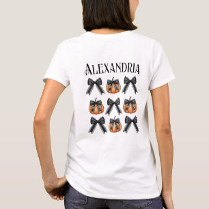 Personalized Halloween Pumpkin Bow T-Shirt