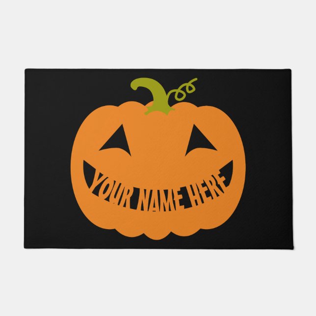 Personalized Halloween Pumpkin Doormat (Front)