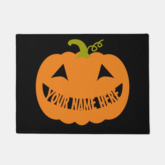 Personalized Halloween Pumpkin Doormat (Front)