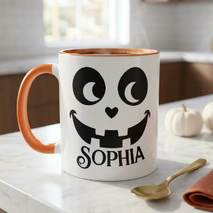 Personalized Halloween Pumpkin Face Mug