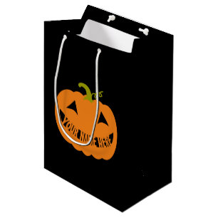 Personalized Halloween Pumpkin Medium Gift Bag