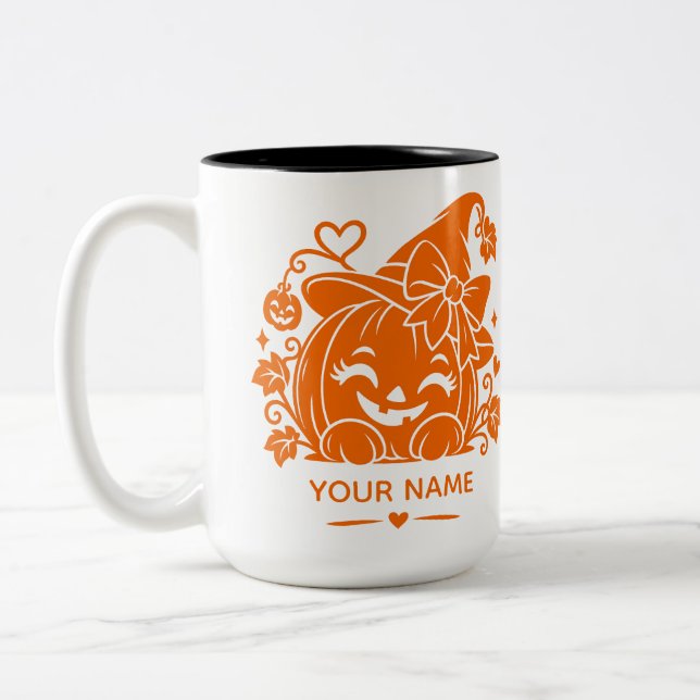 Personalized Halloween Pumpkin Mug  (Left)