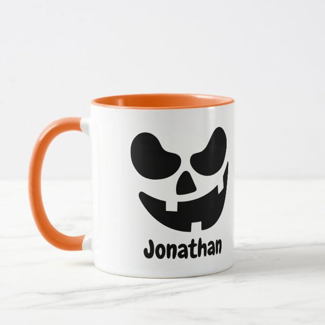 Personalized Halloween Pumpkin Mug (Left)