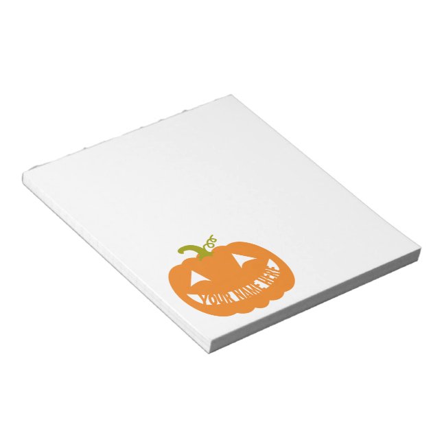 Personalized Halloween Pumpkin Notepad (Angled)