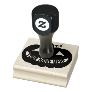 Personalized Halloween Pumpkin Rubber Stamp