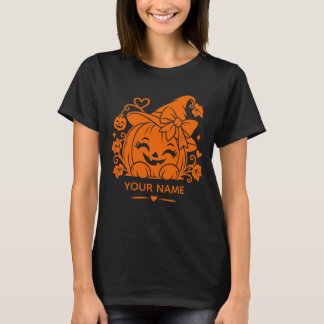 Personalized Halloween Pumpkin T-Shirt for Women