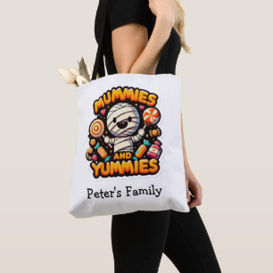 Personalized Halloween Pun Cute Mummy Tote Bag