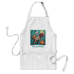 Personalized Halloween Skeleton Riding Dinosaur Standard Apron