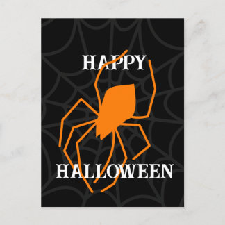 Personalized Halloween Spider Web Invitation Postcard