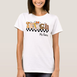 Personalized Halloween Teacher Name Ghost Pencil T-Shirt