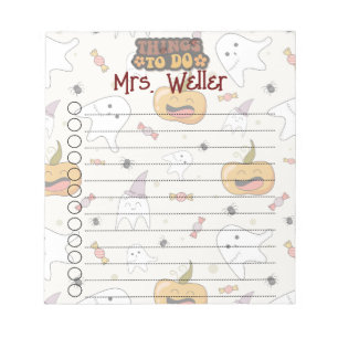 Personalized Halloween Themed Pumpkin, Ghost  Notepad