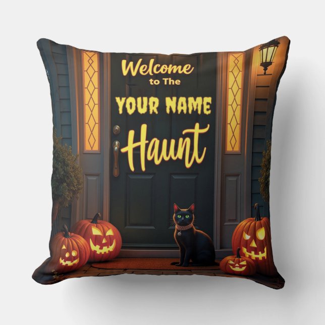 Personalized Halloween Throw Pillow (Front)
