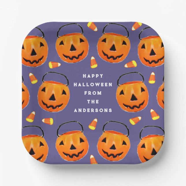 Personalized Halloween Treat Paper Plates (Front)